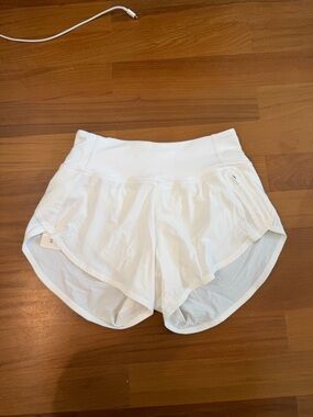 Outdoor Voices White High-Waist Running Shorts